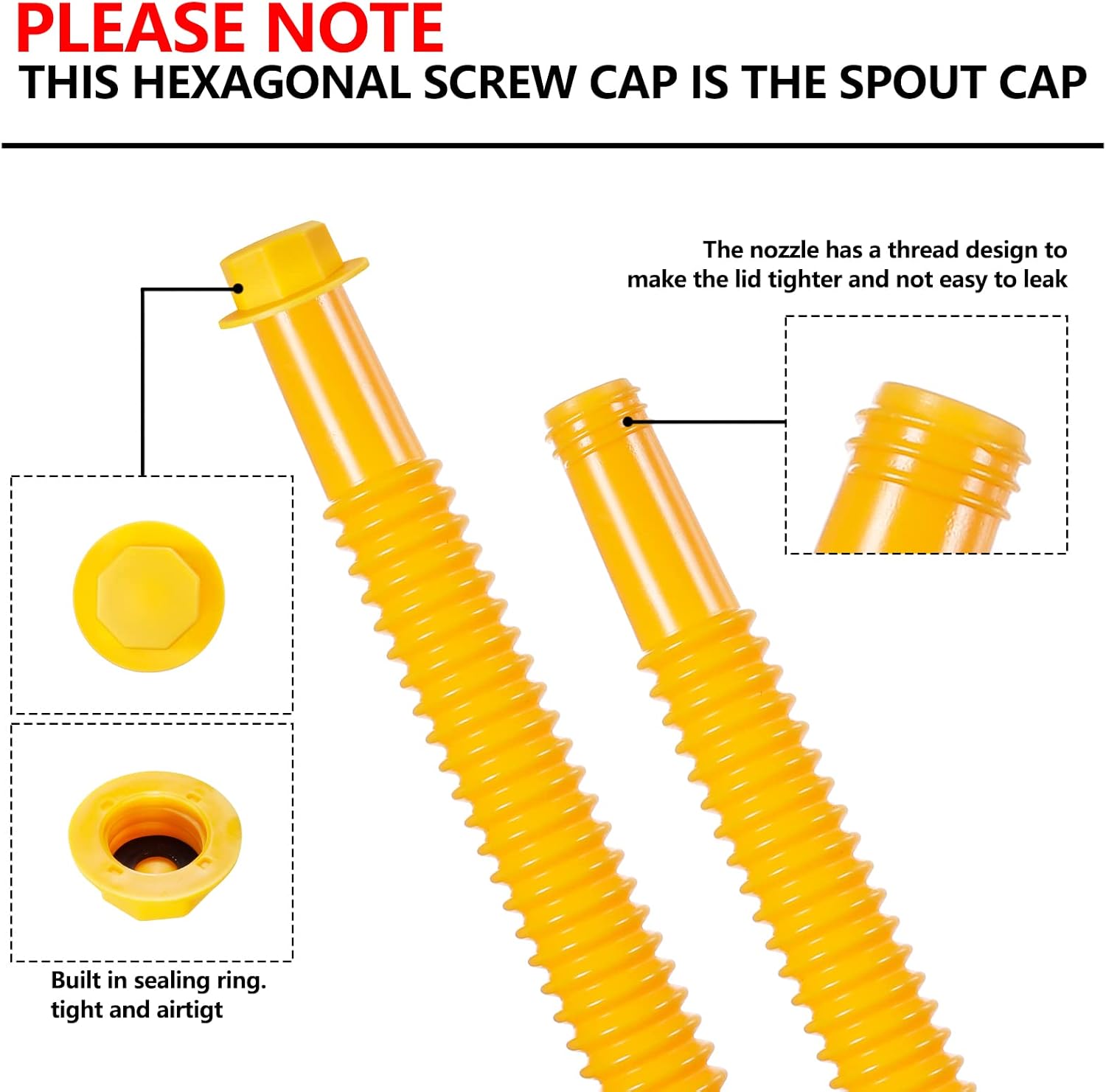 Thumbnail 3 de Gas Can Spout Replacement Kit (Yellow, 3-Pack) by Zoolowua