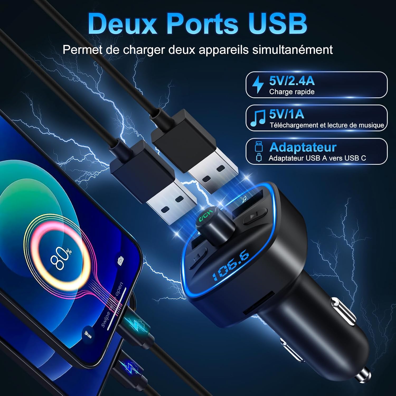 Thumbnail 2 de Beizkna Transmetteur FM Bluetooth 5.3