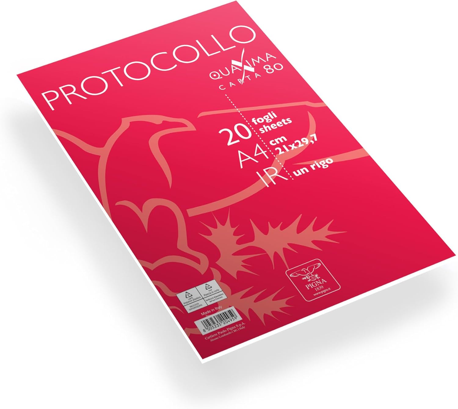 Detalle 2 de Pigna 200 Fogli Protocollo A4 21x29,7 cm, 80 g/mq, 1R, righe
