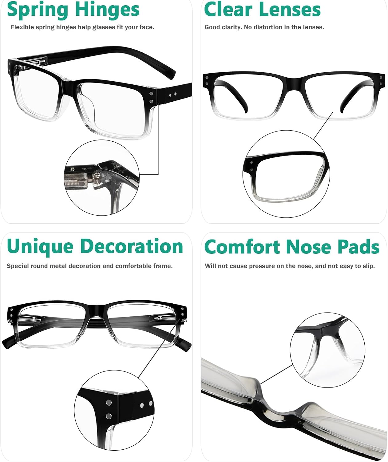 Detalle 2 de Eyekepper Lesebrille mit Federscharnier 5er Set