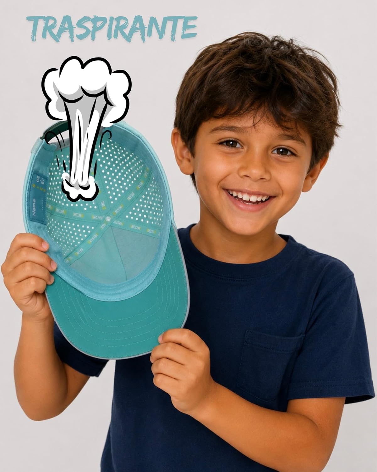 Detalle de HECKBO Cappellino da Baseball per Bambini 52–57 cm con Adesivi in Velcro e elementi riflettenti