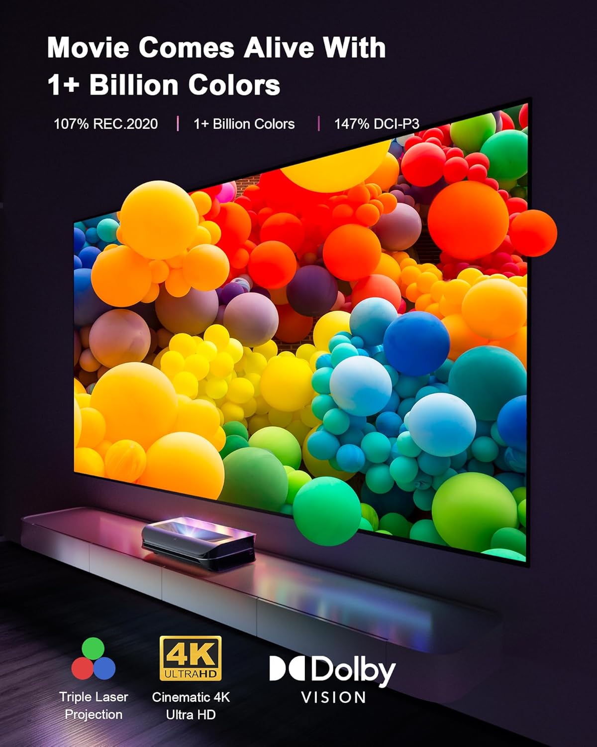 Thumbnail 3 de AWOL VISION LTV-3000 Pro UST 4K Triple Laser Projector with Dolby Vision & Atmos