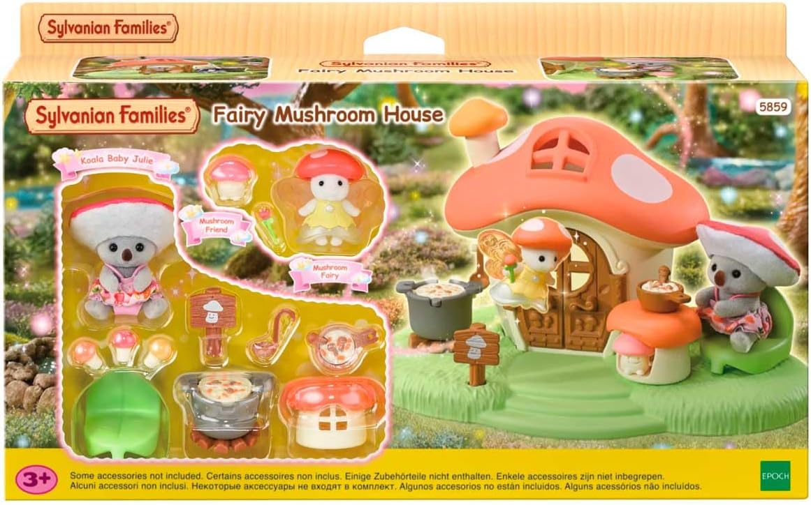 Detalle 2 de Sylvanian Families 5859 paddenstoelhuis met fee, meubels en speelfiguren