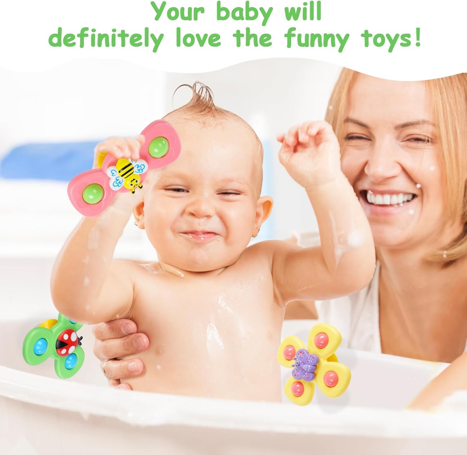 Thumbnail 3 de Ainiv 6PCS Suction Cup Spinner Toy Set for Babies (Bath & Travel Sensory Spinners)