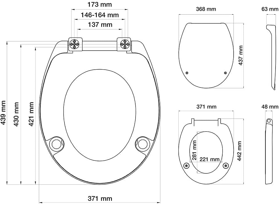 Thumbnail 6 de TIGER Comfort Care Sedile per WC in Duroplast Bianco, 37.1 x 9 x 43.9 cm