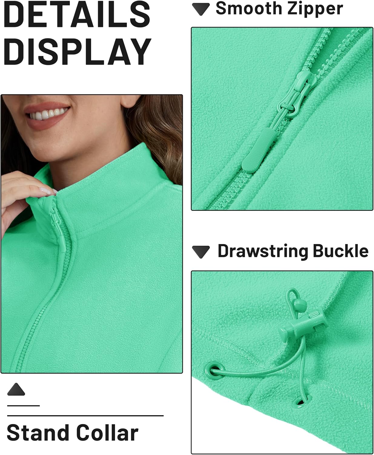 Detalle de TACVASEN Women's Fleece Jacket, 4 Pockets