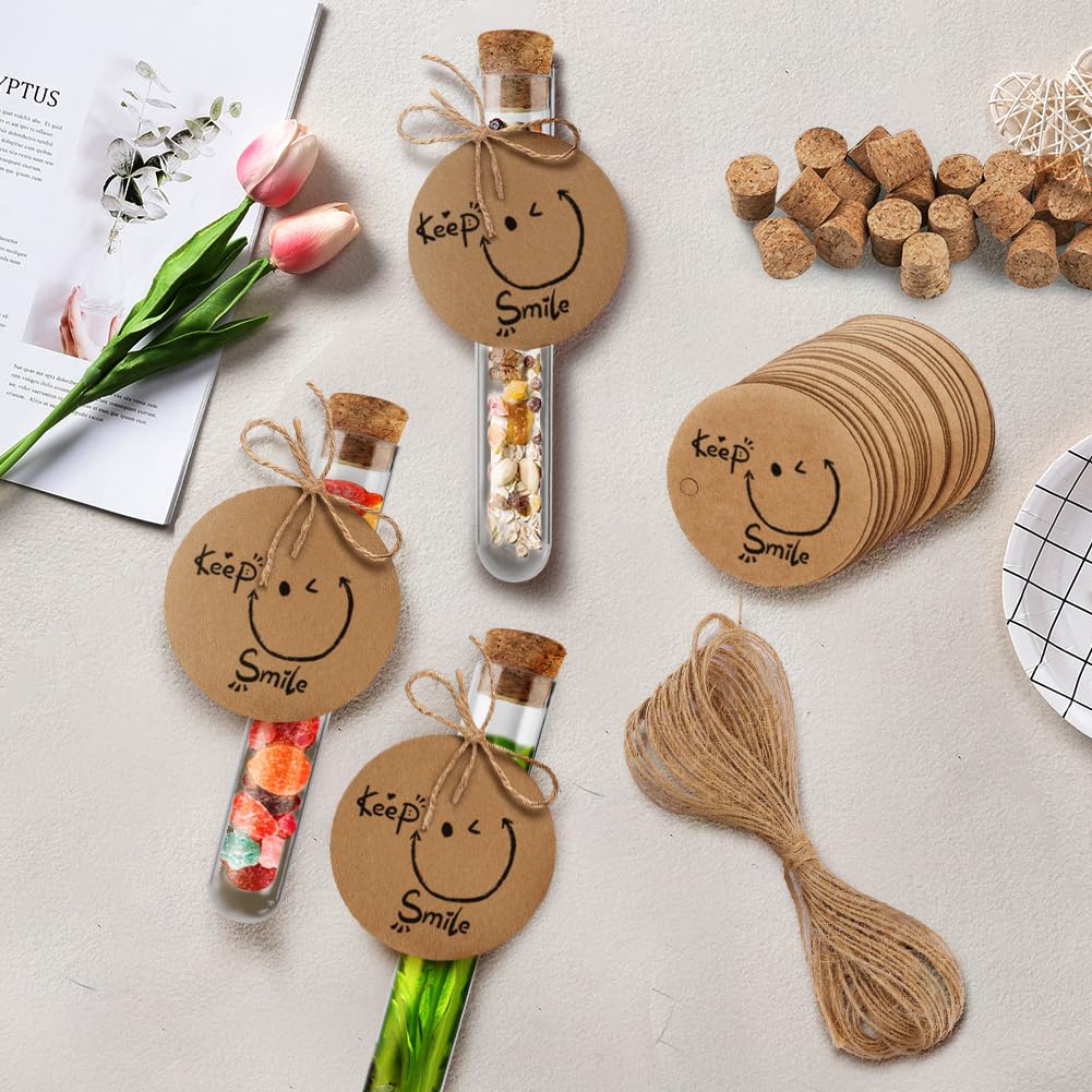 Detalle de OFFCUP Plastic Test Tubes, 40 Pack, 16 x 150mm with Cork Stoppers