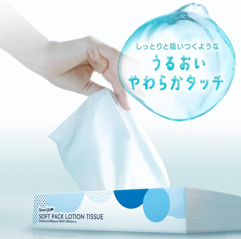 Detalle de アイリスプラザ やわらか保湿ティッシュ ソフトパック 240枚×5個・パルプ100%