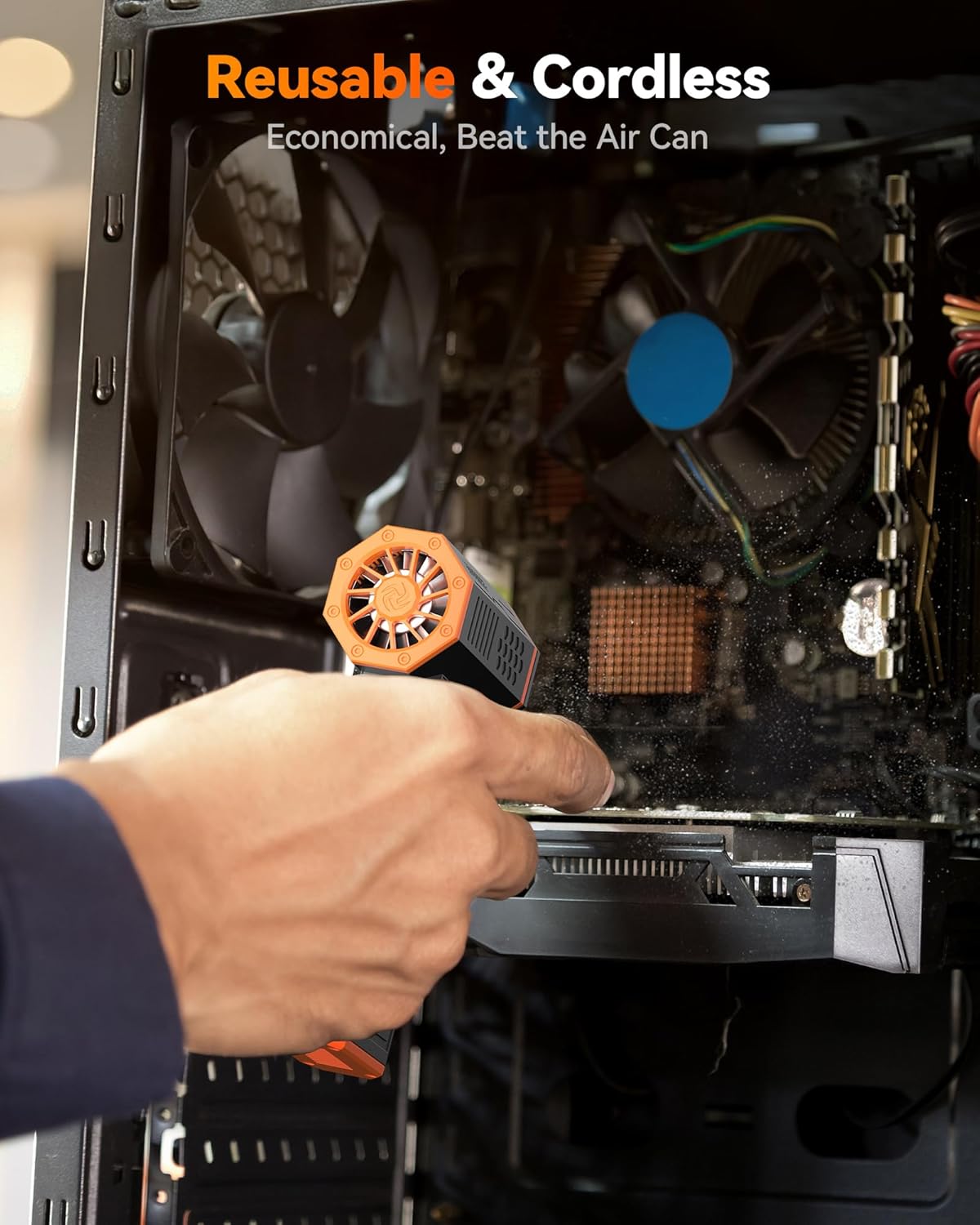 Detalle de WOLFBOX MF50 Compressed Air Duster 110000 RPM 🧹
