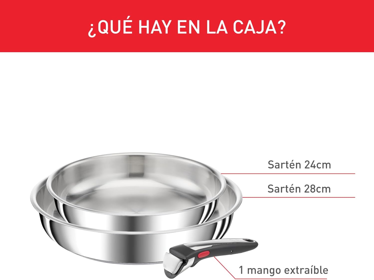Thumbnail 1 de Tefal Ingenio Preference On - Sartenes apilables 24/28 cm