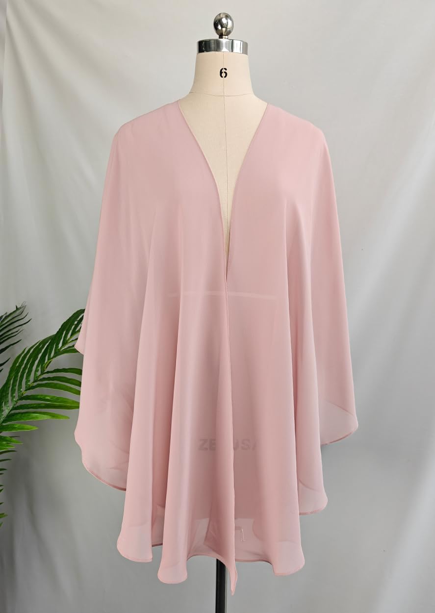 Thumbnail 3 de BEAUTELICATE Women Chiffon Shawl Wrap: Oversized Cape Poncho for Summer Weddings