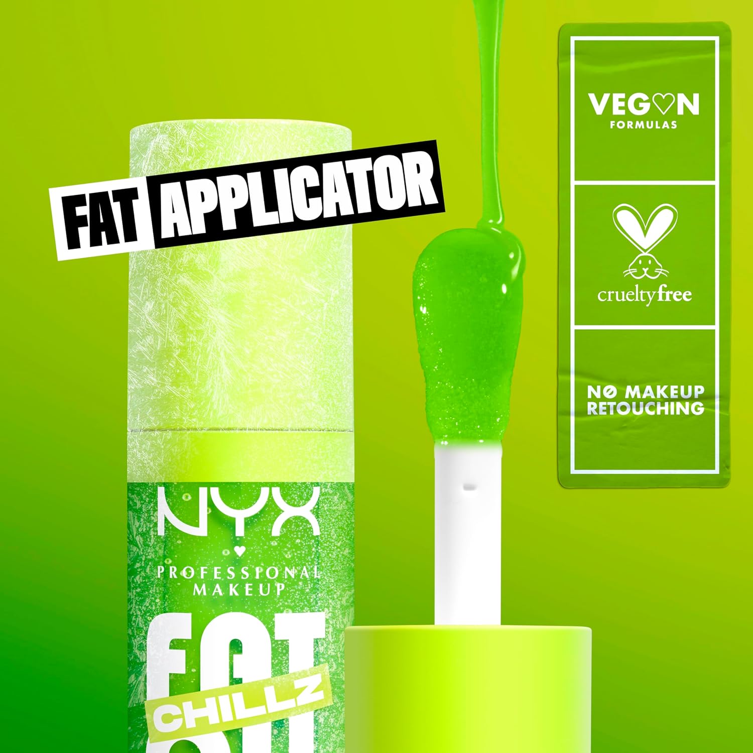 Thumbnail 5 de NYX Professional Makeup Fat Oil Chillz Kiwi Freezie – eisig schimmernder Lipgloss mit kühlendem Effekt (4.8 ml)