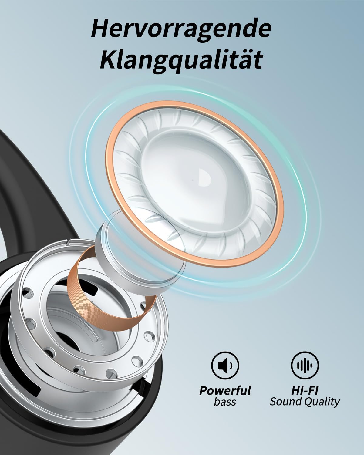 Thumbnail 5 de NUASI Knochenschall Kopfhörer – Offene Knochenschall Bluetooth 6.0, 10 h Lauf-/Fahrrad-Sportheadset, IPX6