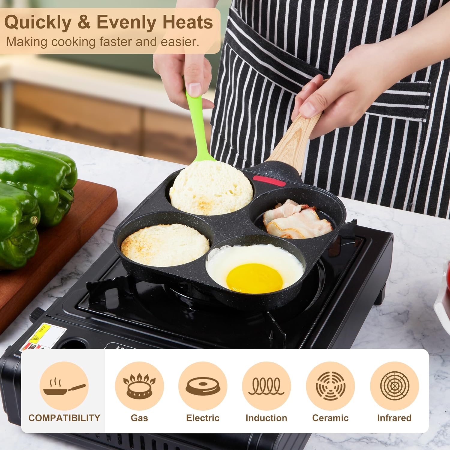 Detalle de MyLifeUNIT Egg Frying Pan 4-Cup