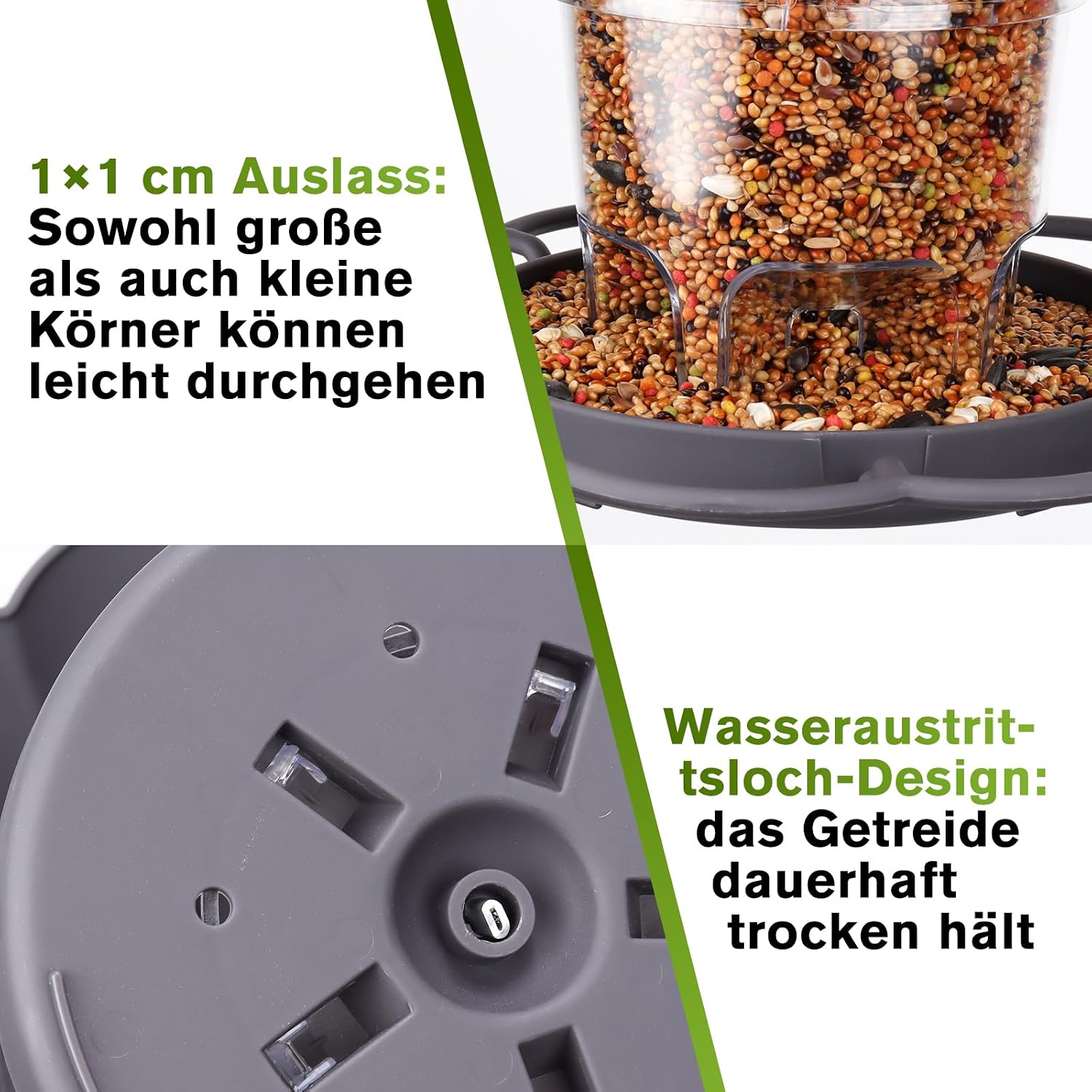 Detalle 2 de PBWZF Vogelfutterhaus zum Aufhängen (820 ml), faltbarer Futterspender für Balkon & Garten