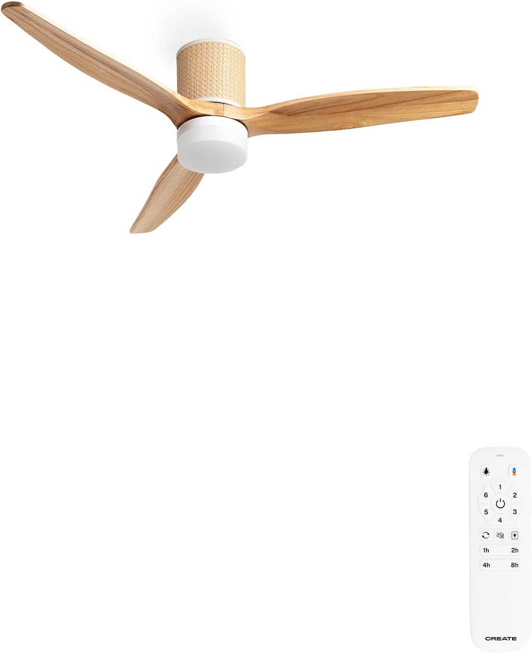 Detalle de CREATE WIND CALM RATTAN ventilador techo 132 cm