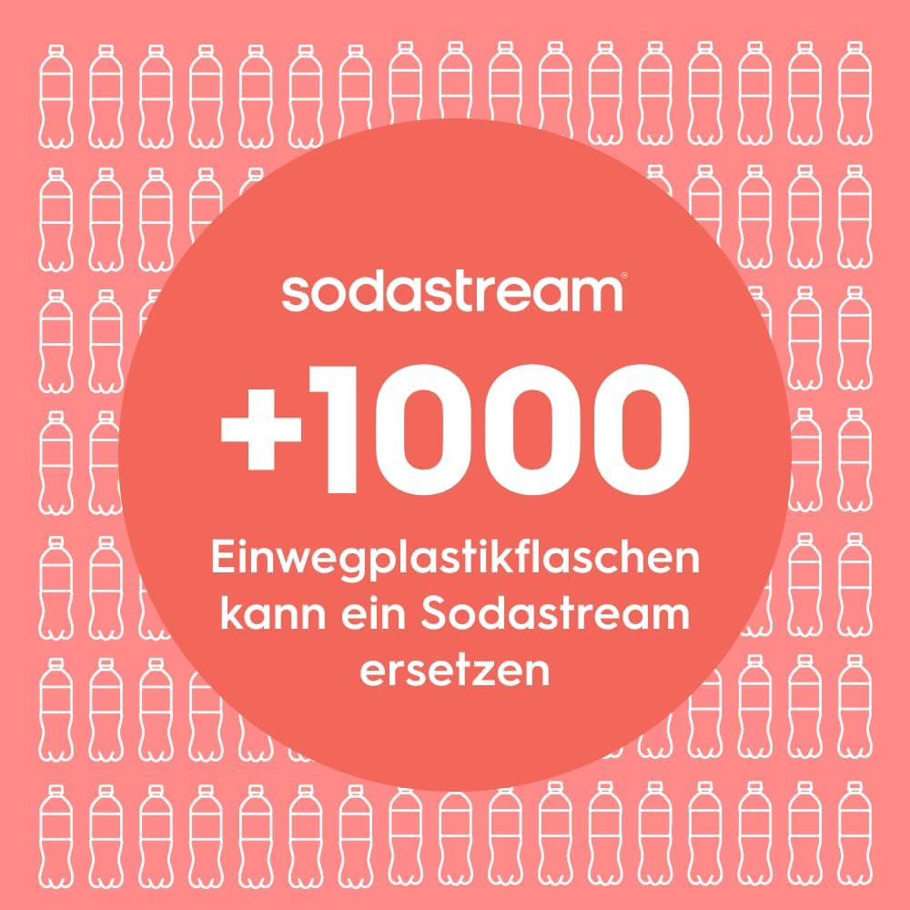 Detalle de SodaStream Fizz & Go Cool Edelstahl 0,9 l doppelwandige Sprudelgetränkeflasche (Papaya)