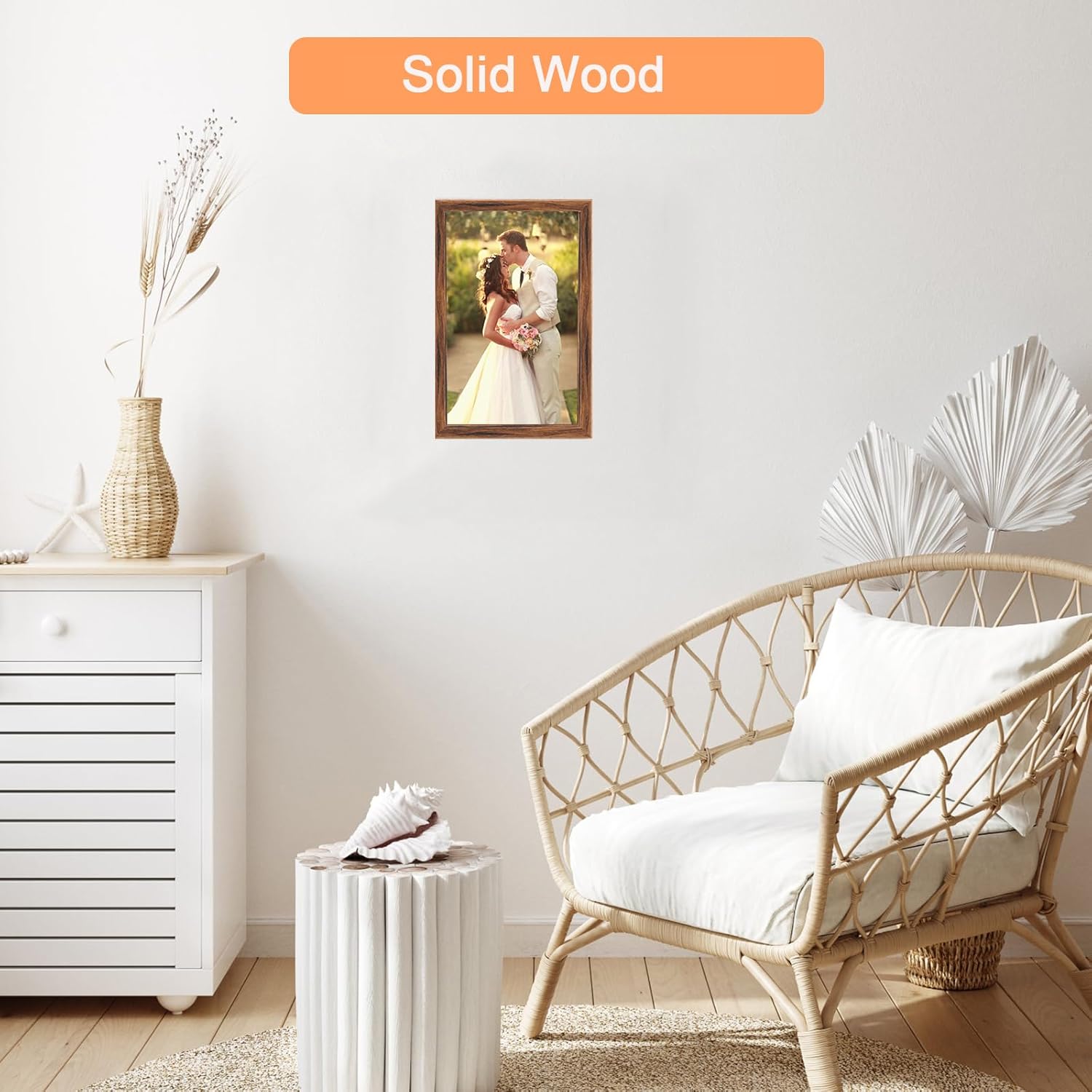 Detalle de 16x20 Wood Frame Brown (20x16 option) Rustic Natural Woodgrain Picture Poster Frame with HD Plexiglass