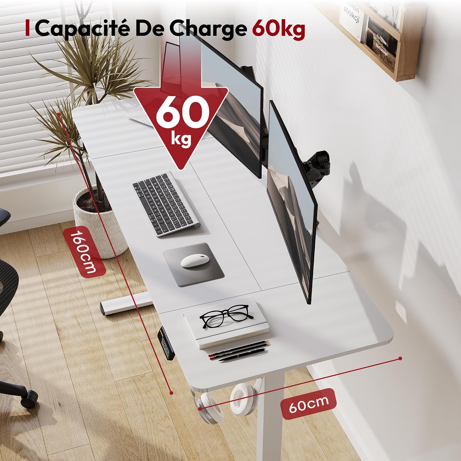 Detalle de SANODESK Bureau assis‑debout 160 x 60 cm