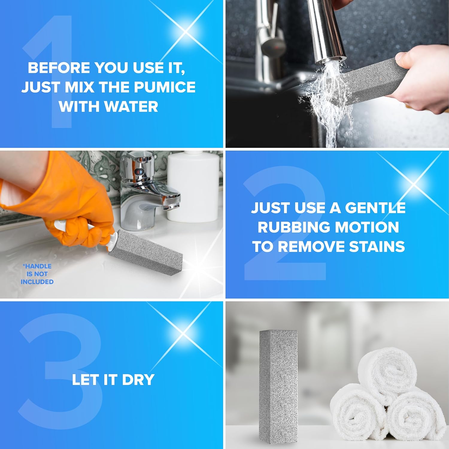 Thumbnail 6 de DISIWENE Pumice Cleaning Stone with Handle — 14-Pack (No Handle) for Tough Stains