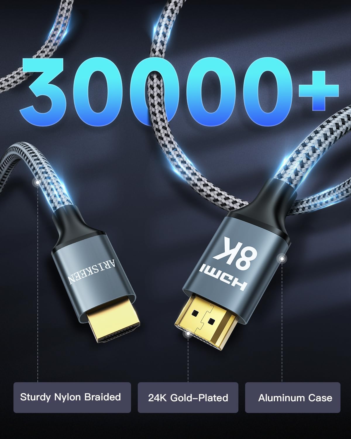 Thumbnail 6 de ARISKEEN HDMI 2.1 Kabel 1 m für 8K