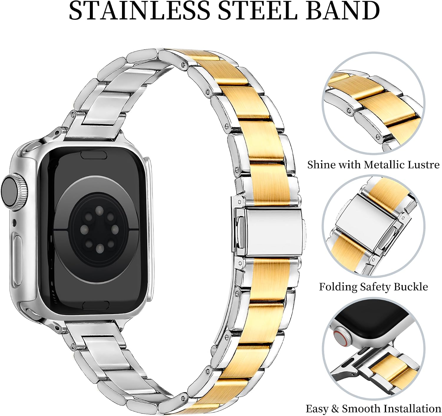 Thumbnail 1 de G-ficu Slim Metal Watch Strap 41mm