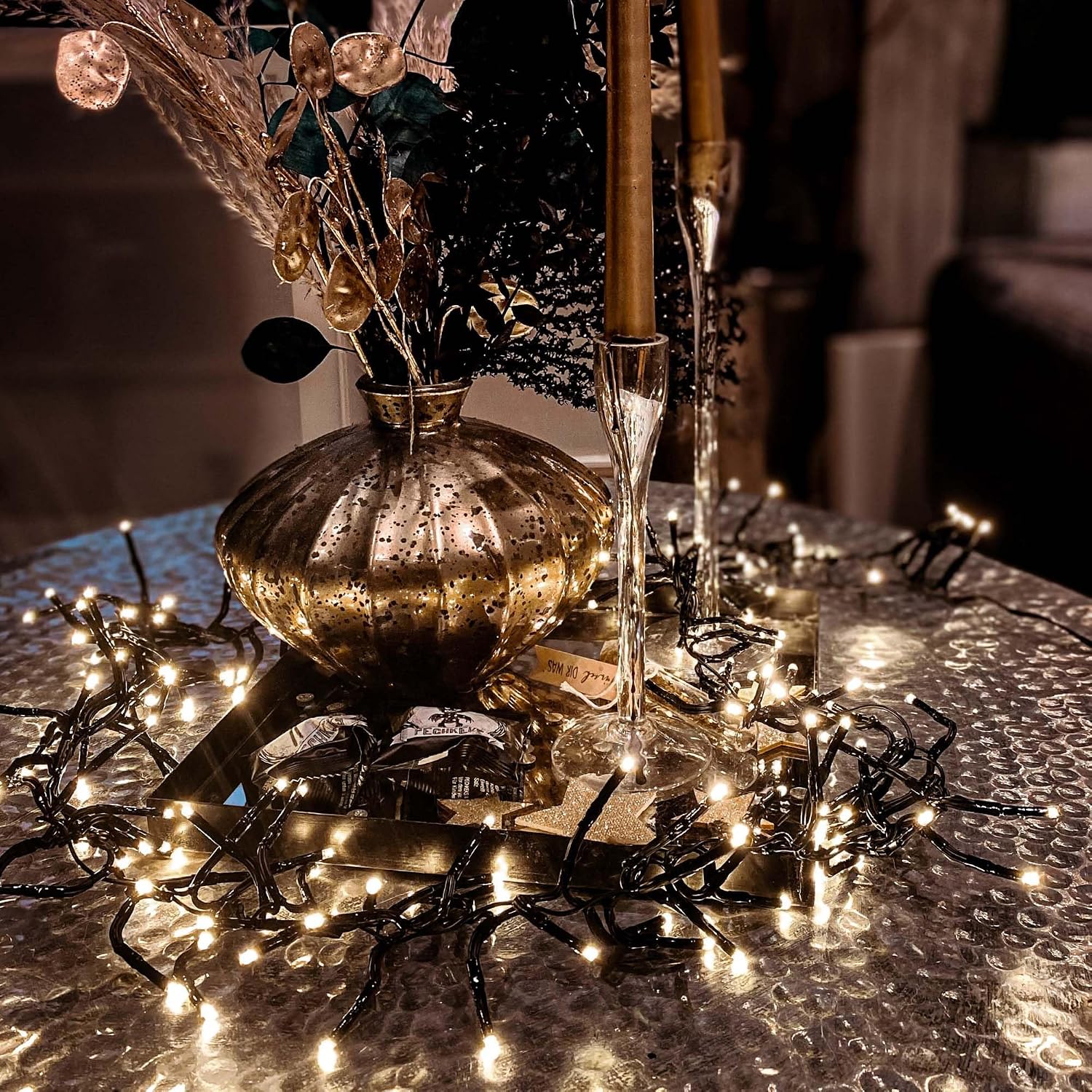 Thumbnail 6 de Hellum luci fiabesche da esterno con 370 LED bianco caldo – 7,38 m, cavo nero, timer