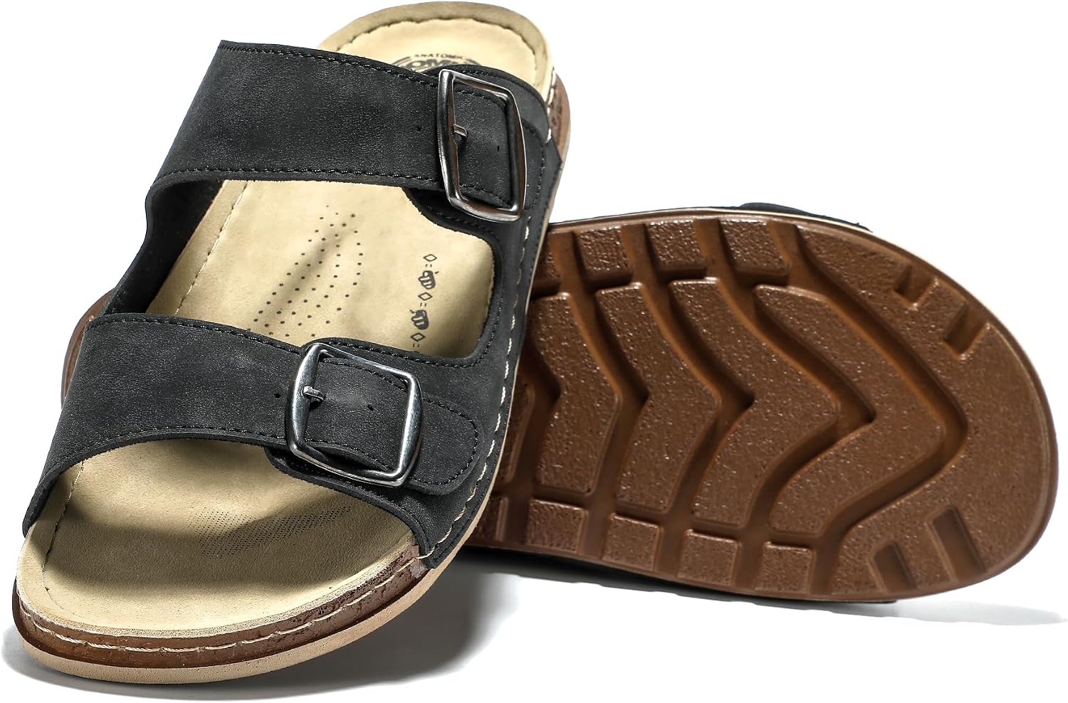 Thumbnail 1 de JOMIX herensandalen van kunstleer met verstelbare riem en antislipzool