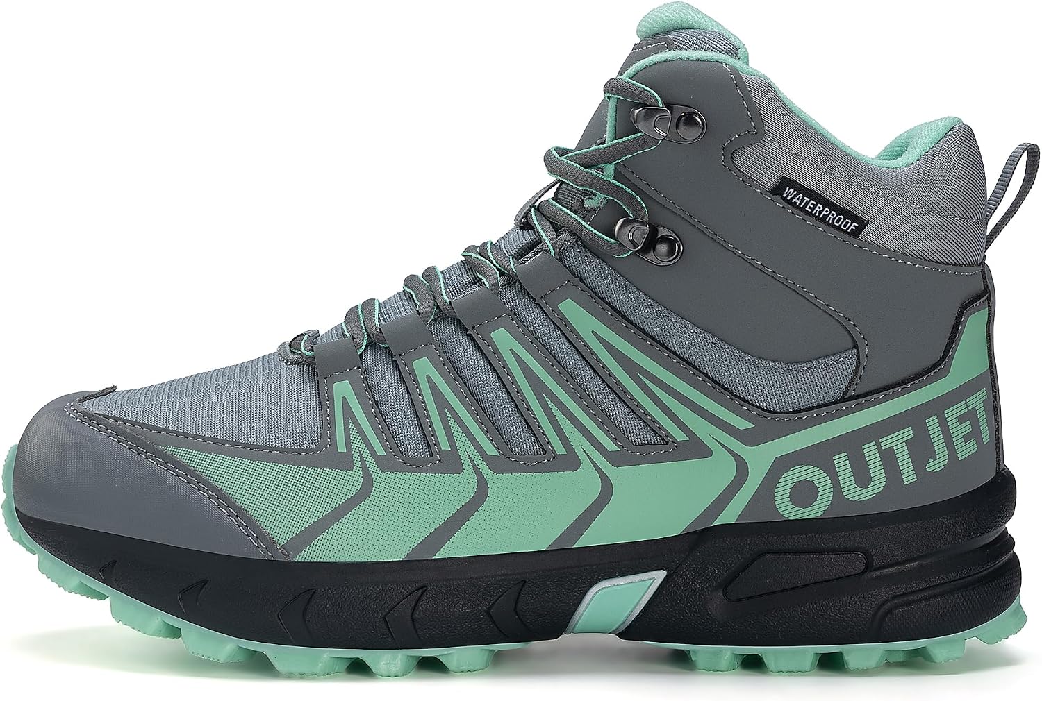Detalle de OUTJET Women's Waterproof Hiking Boots: Lightweight, Non-Slip Comfort for Outdoor Treks