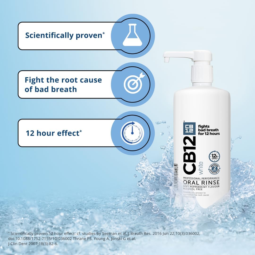 Thumbnail 2 de CB12 White Mouthwash (Alcohol-Free) 1L – 12-hour bad breath protection and teeth whitening