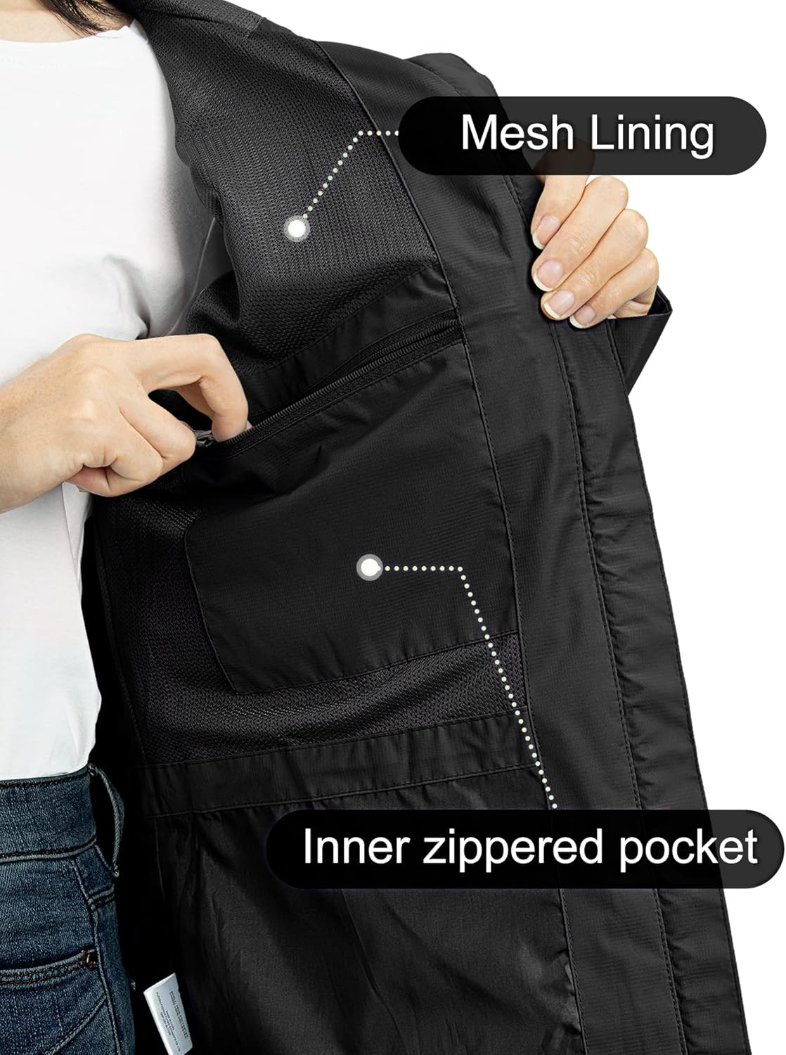 Detalle 2 de Outdoor Ventures Damen Regenjacke 10000MM – wasserdicht, atmungsaktiv, leicht gefüttert
