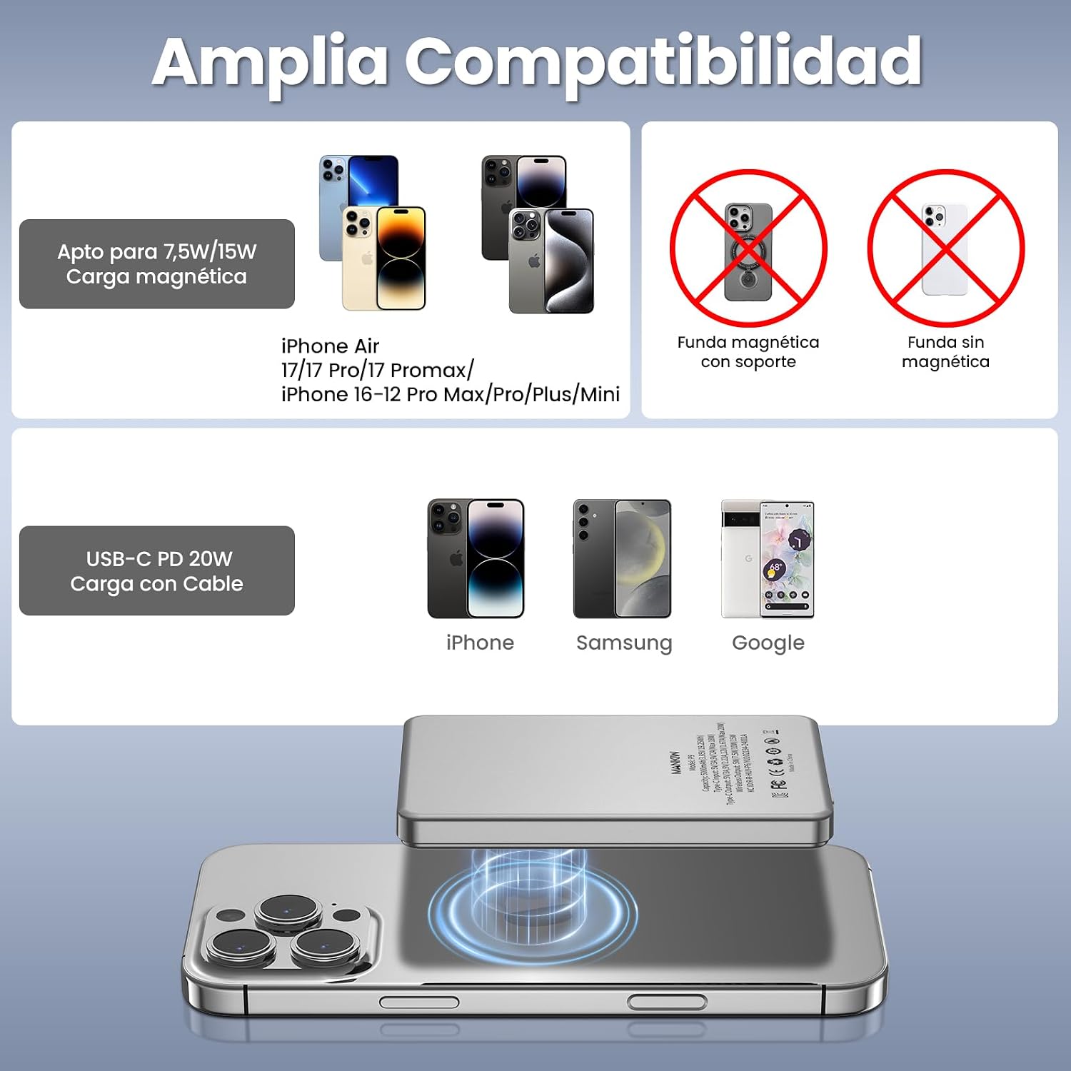 Thumbnail 5 de MANKIW Wireless PowerBank 5000mAh MagSafe