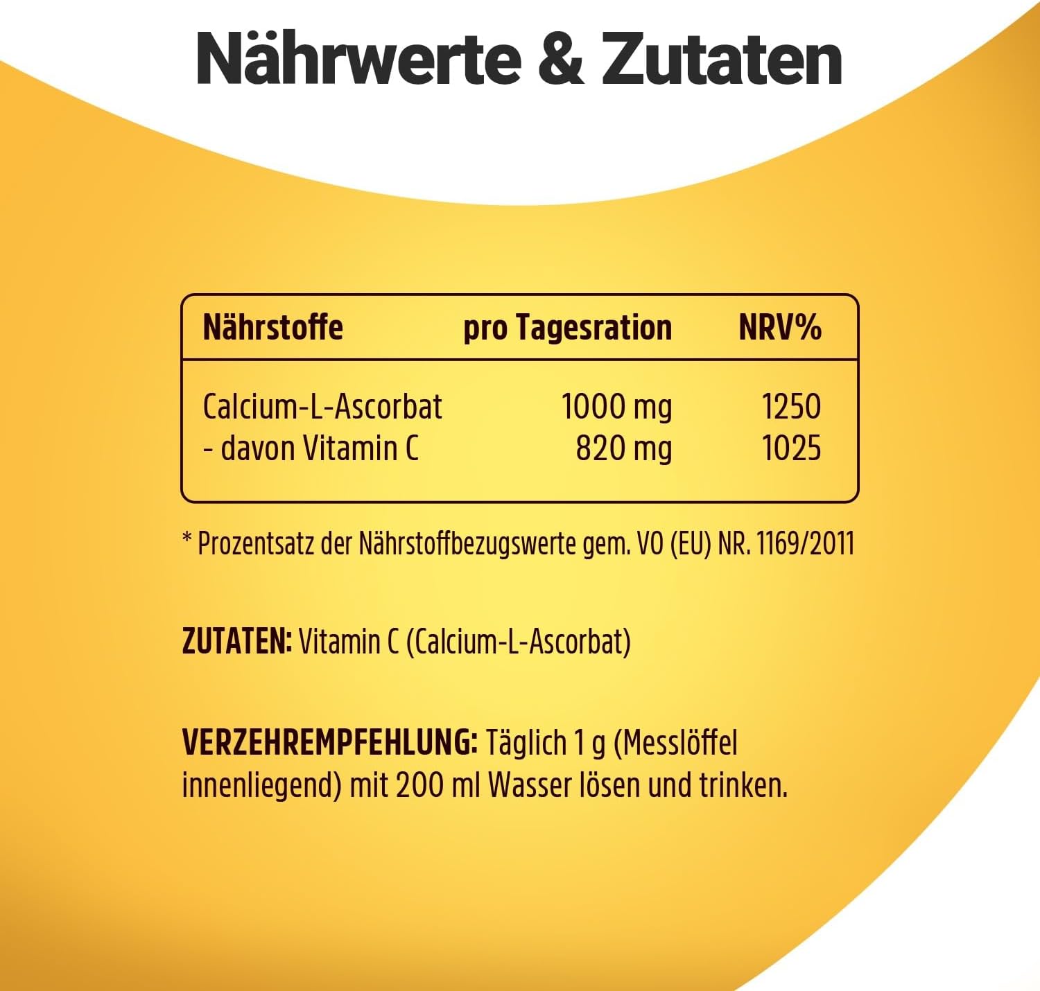 Detalle 2 de Vitamin C Pulver hochdosiert 1000 mg