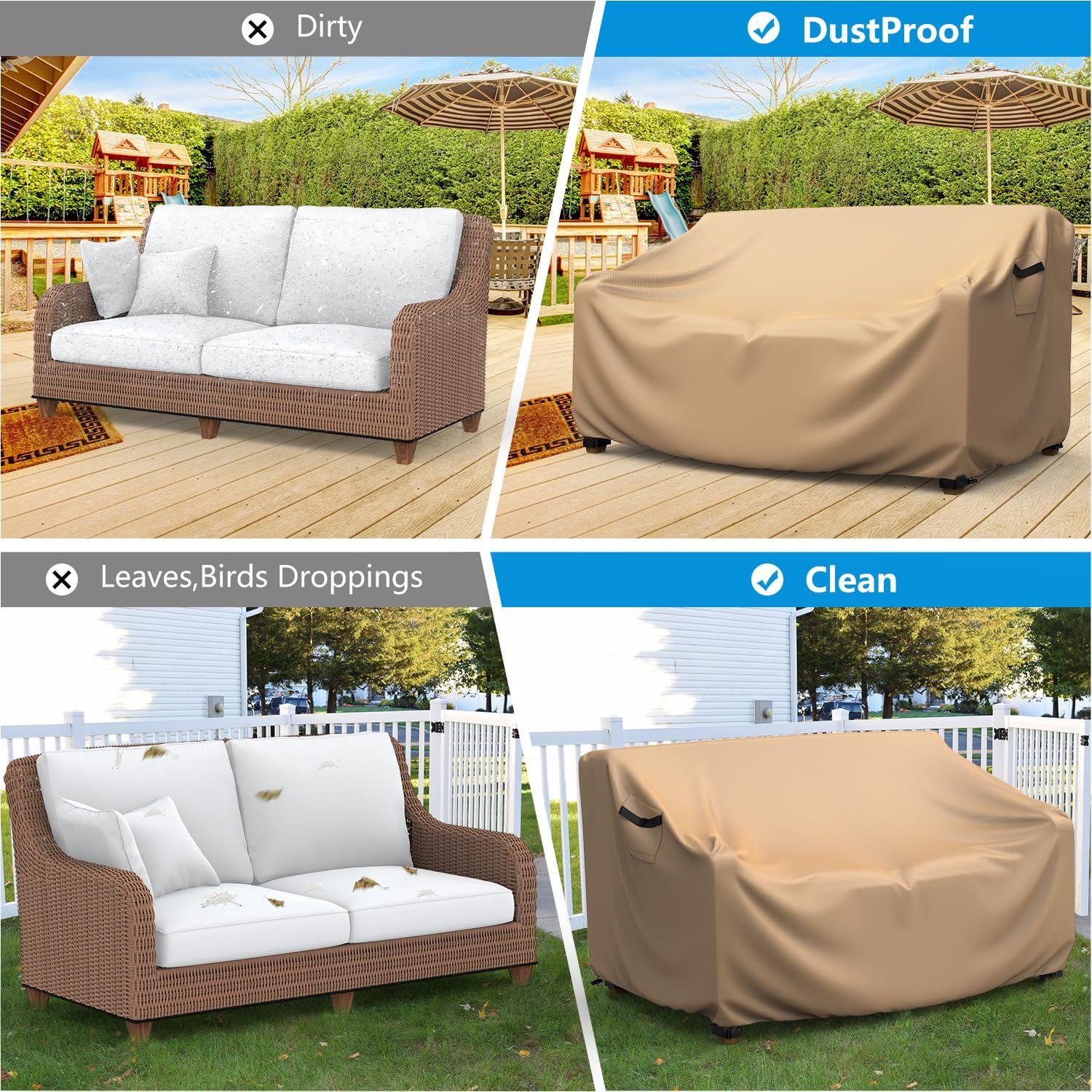 Detalle 1 de Mrrihand Outdoor Sofa Cover 90-inch
