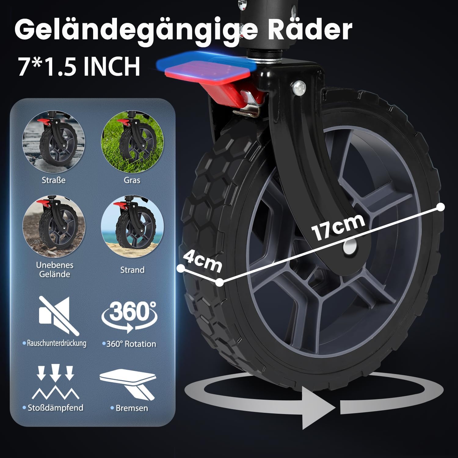 Thumbnail 1 de Sekey XXL Plus Bollerwagen Faltbar 200L / 200kg Tragkraft – Geländetauglich mit Bremsen, patentiertes Vier-Wege-Klappsystem