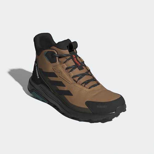 Detalle de adidas Herren Terrex Anylander Mid Rain.Rdy Wanderschuh – Cardboard/Core Black/Shadow Olive, EU 43 1/3
