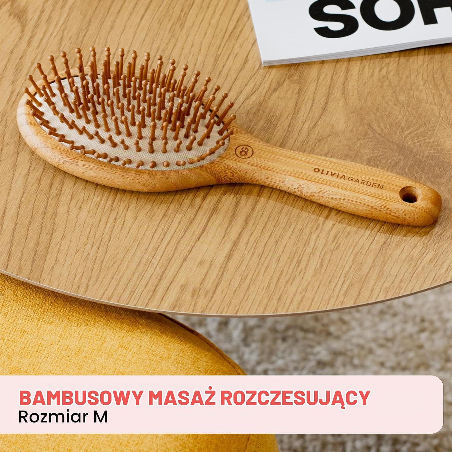 Detalle de Olivia Garden Bamboo Touch Detangle Massage - M – bambusowa szczotka do włosów