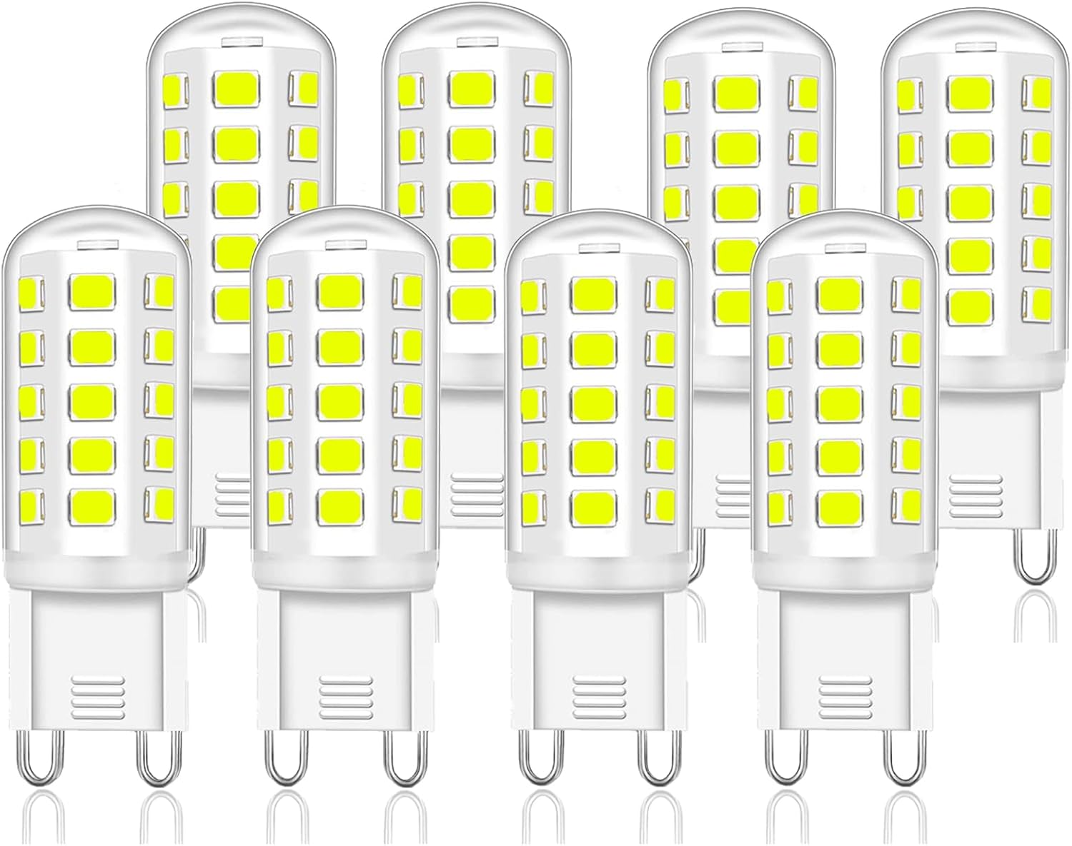 Detalle de Mizlay 8er G9 LED Leuchtmittel – 4W, Kaltweiß 6000K, Nicht Dimmbar, GU9 Birne, AC220-230V
