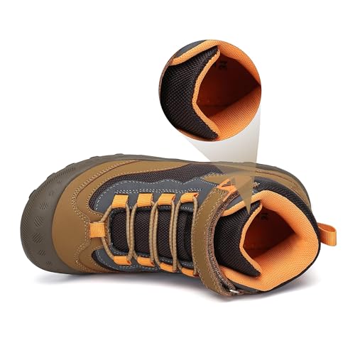 Detalle de Mishansha Kinder Wanderschuhe Outdoor – Rutschfest, Braun, Leichtgewicht (34EU)