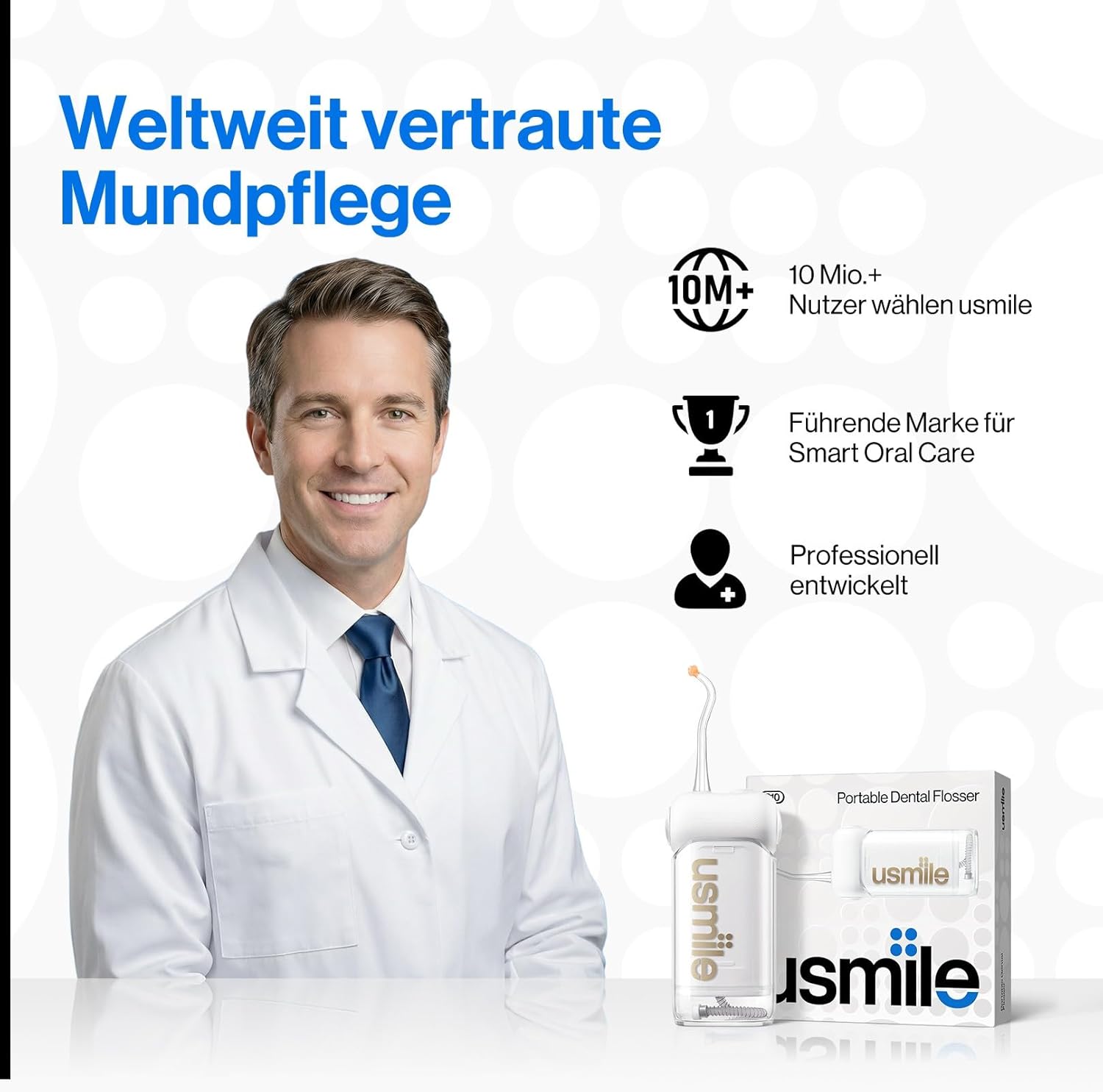 Thumbnail 2 de usmile C10 tragbare Munddusche mit 95 Tagen Akkulaufzeit, 4 Reinigungsmodi und 180-ml-Tank