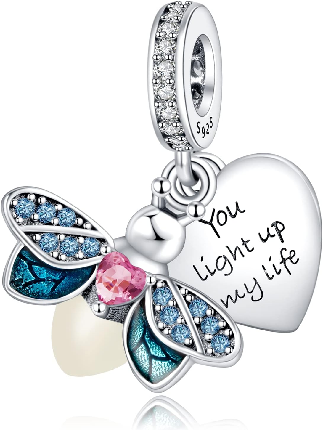 Detalle de Annmors Charms Anhänger 925 Sterling Silber Herzfamilie Hund Charm für Damen