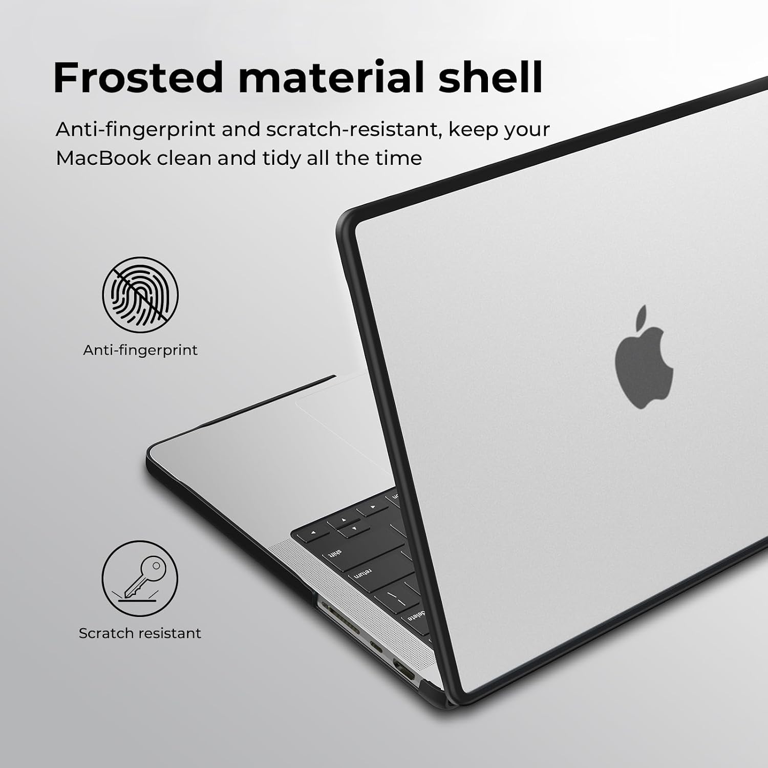 Detalle de BlueSwan MacBook Pro 16-inch Case (M1–M5 A-series) TPU Frame + Ultra-thin Matte Clear Cover