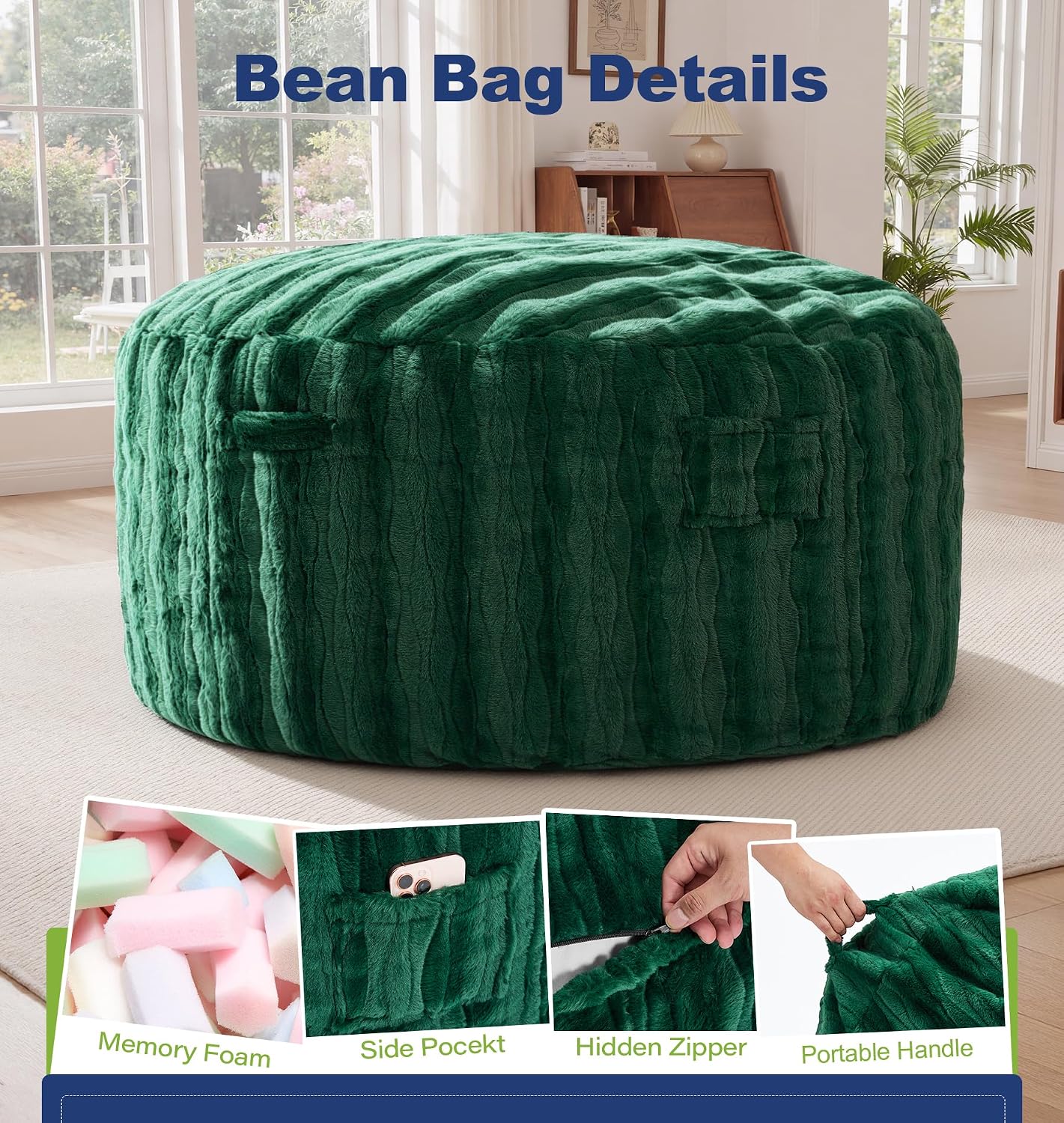 Detalle de fond + found Bean Bag Chair 5FT