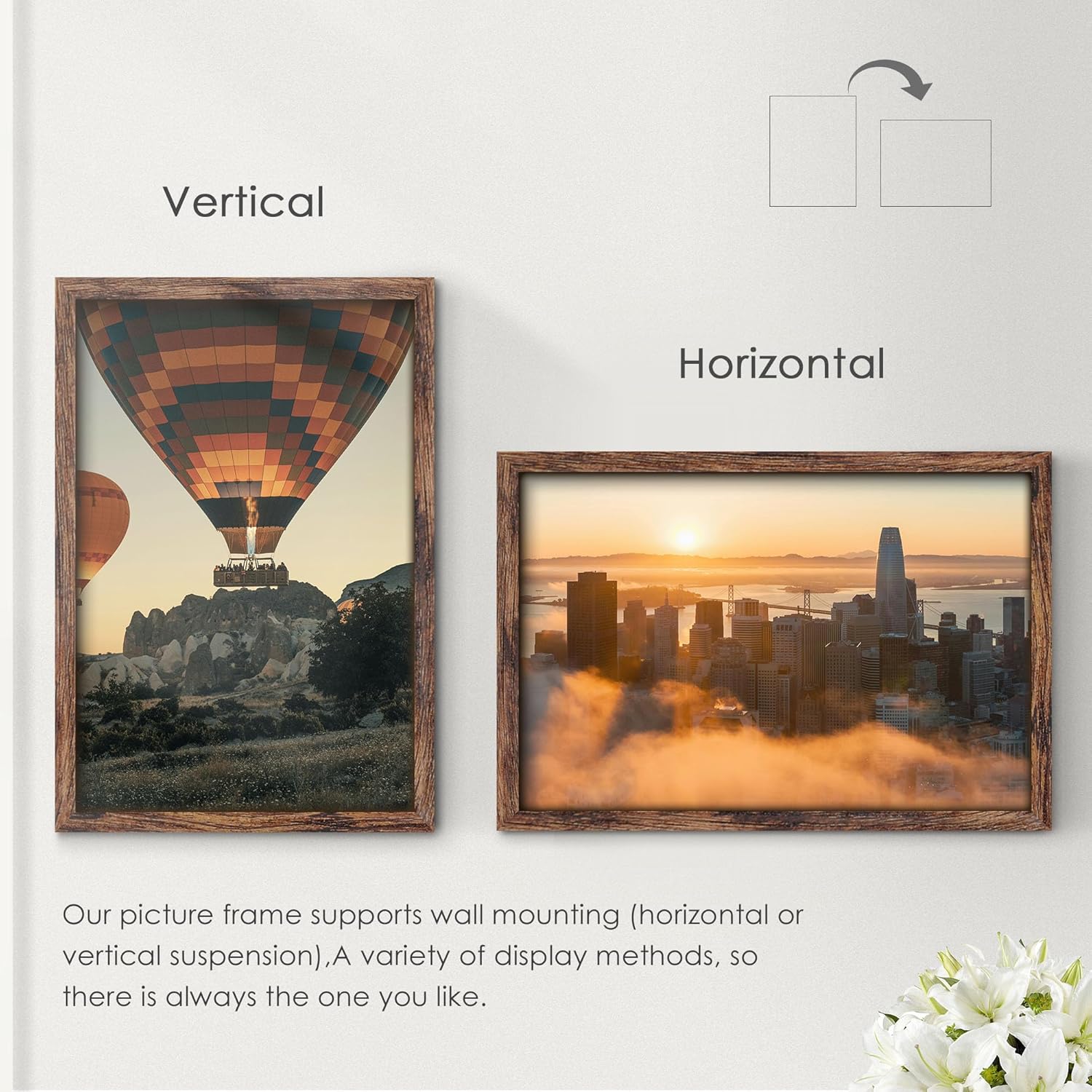 Detalle de Fisnish 24x36 Poster Frame Brown (1 Pack)