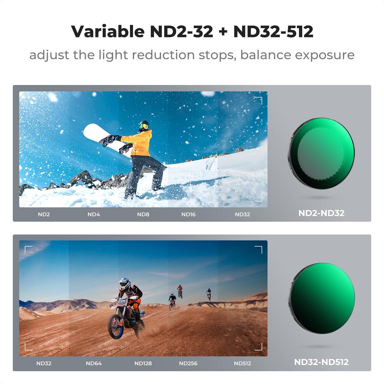 Thumbnail 2 de K&F Concept Variable ND Filter for DJI Osmo Action 3/4/5 Pro (ND2-32 & ND32-512)