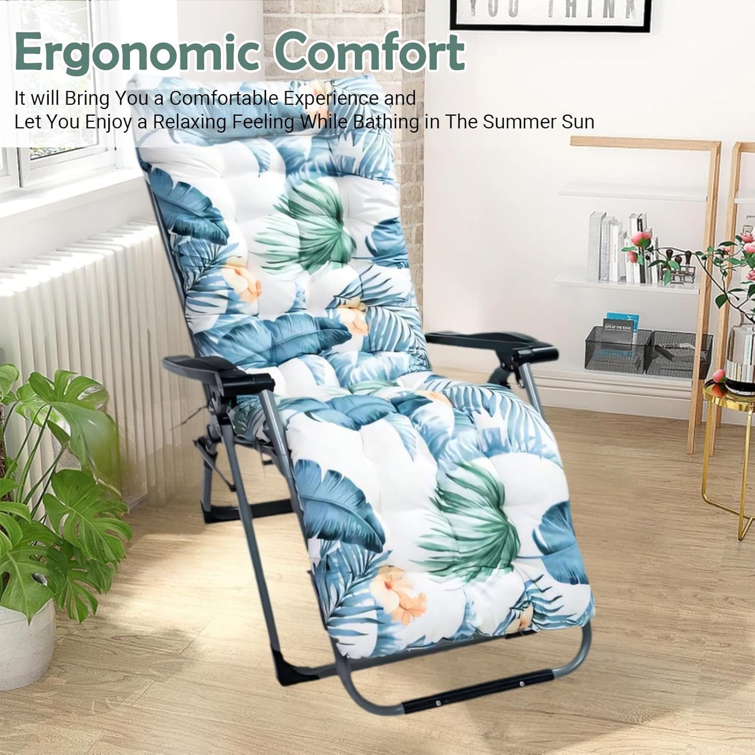Detalle 2 de GOZYLA High Back Sun Lounger Replacement Cushion 170x53 cm