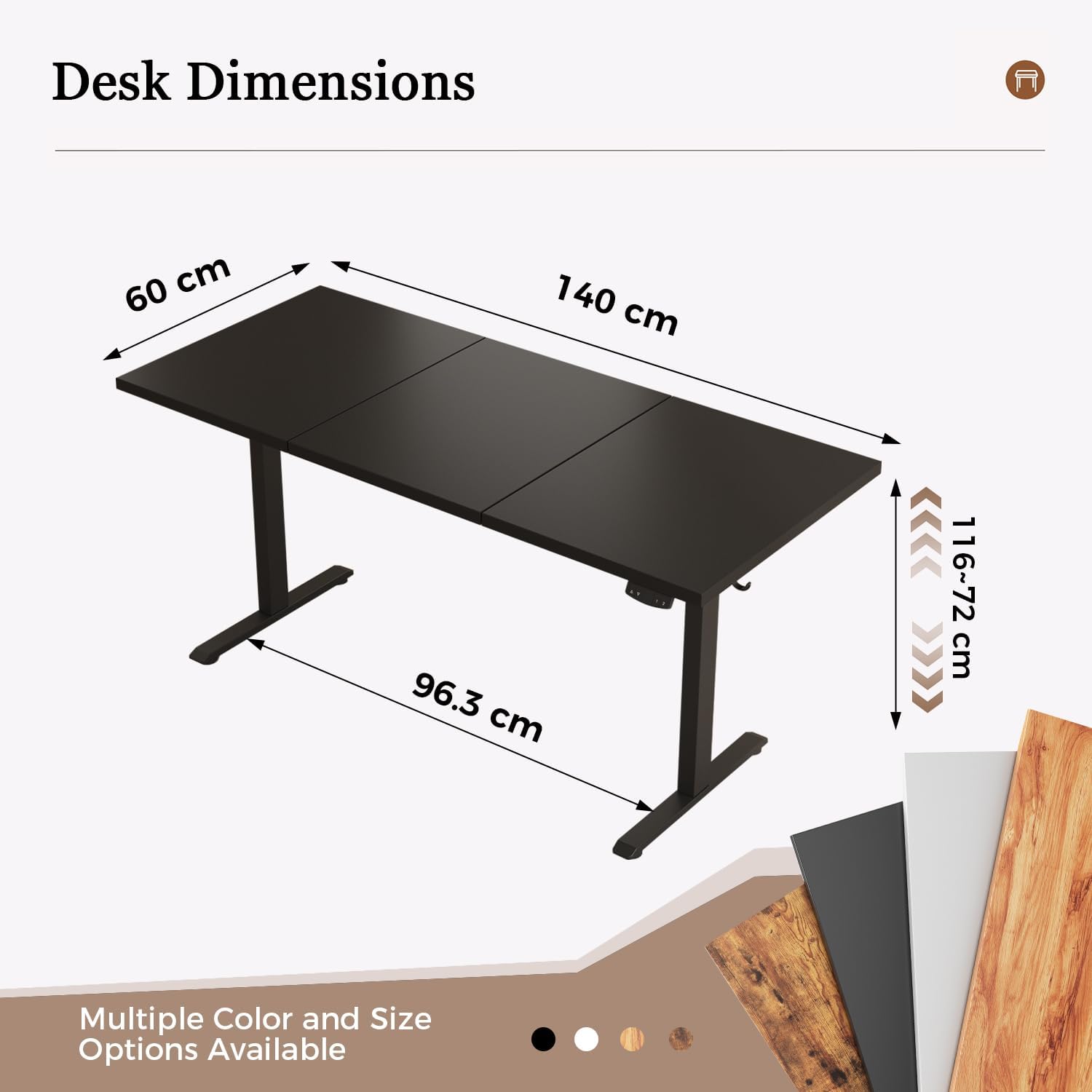 Thumbnail 1 de Klicelor Height-Adjustable Desk: Electric Sit-Stand Office Desk, 140 x 60 cm