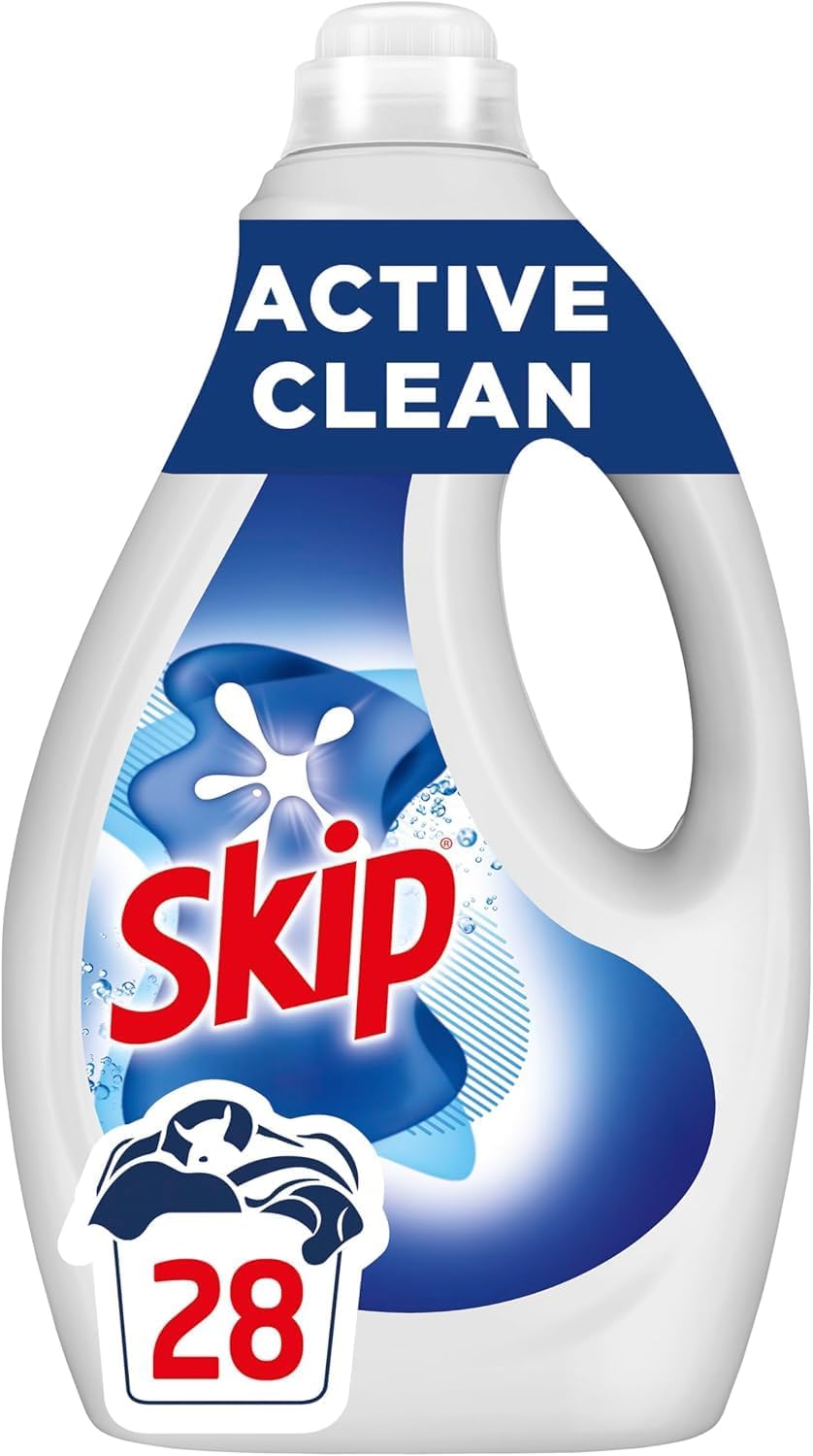 Detalle de Skip Lessive Liquide Active Clean – Propreté impeccable et fraîcheur longue durée, 28 lavages