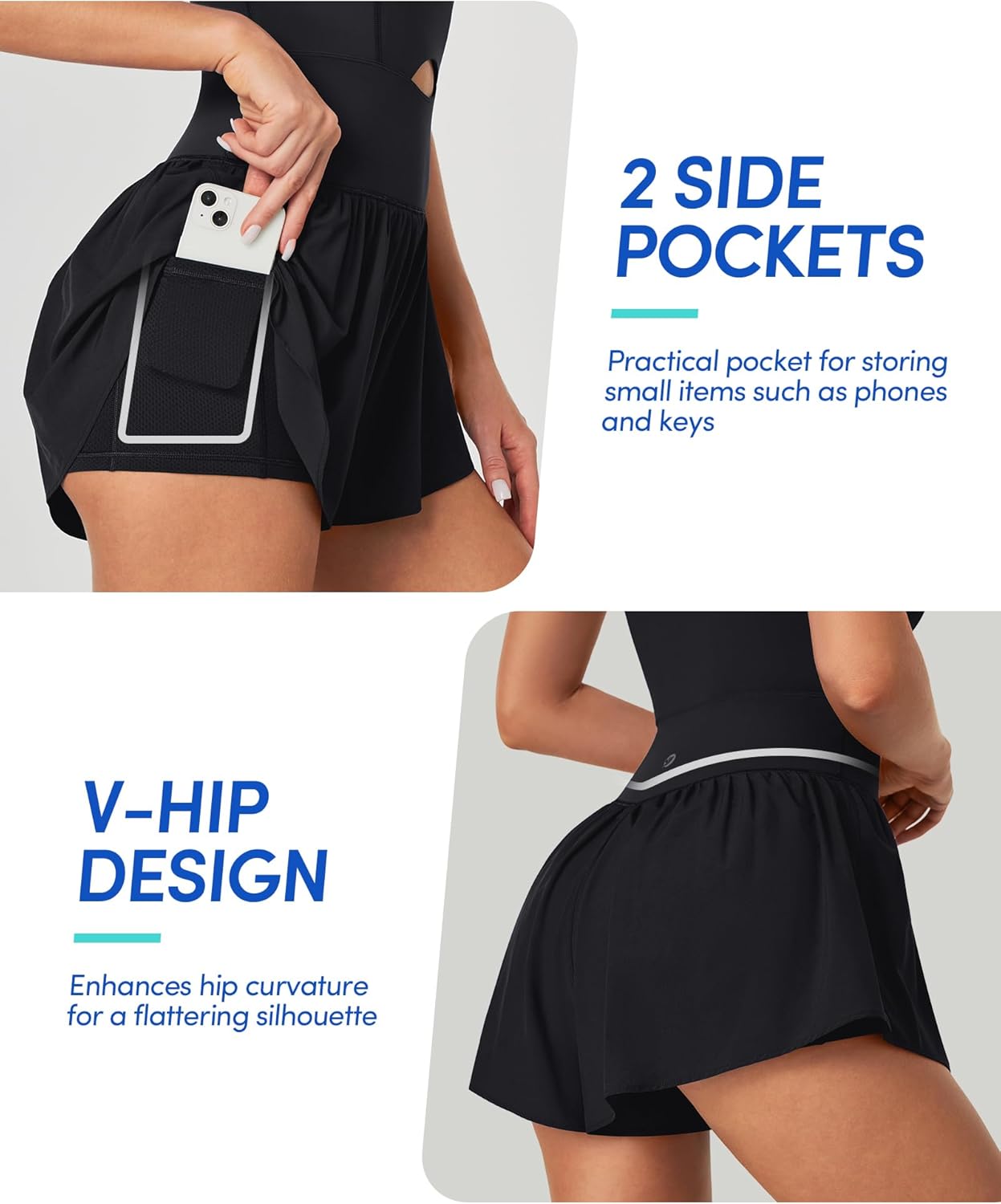 Thumbnail 2 de IUGA Workout Romper Tummy Control Padded Athletic Romper with Shorts (Running Onesie)
