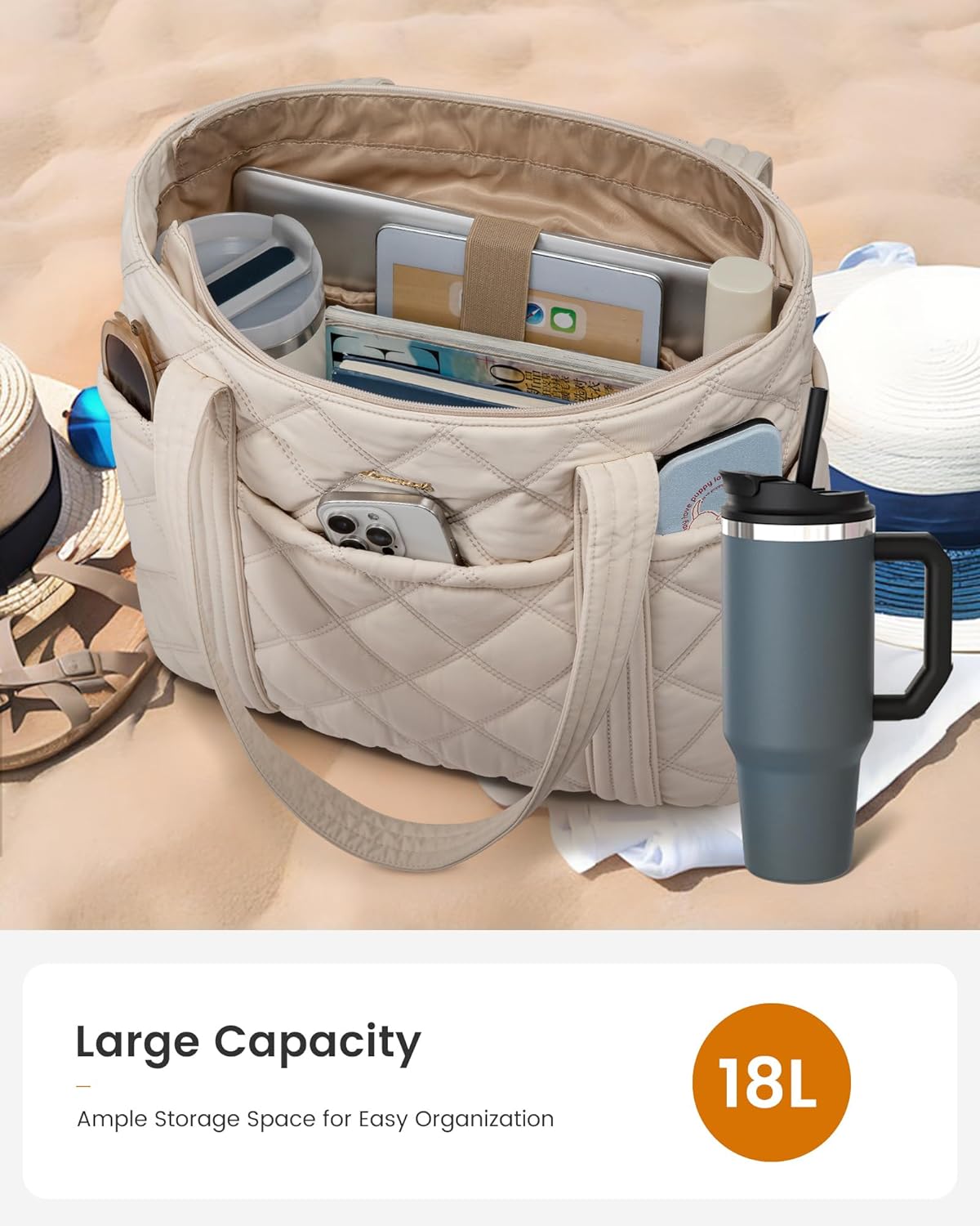 Thumbnail 6 de LOVEVOOK Handtasche Beige 15,6 Zoll Laptop